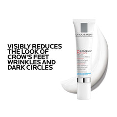 La Roche-Posay Redermic R aplicación con dedos en contorno ocular, aporte de suavidad