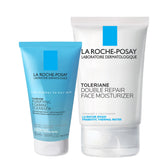 La Roche-Posay front packaging showing compact travel set and clear labeling benefits