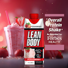 Labrada shake poured into glass highlighting creamy texture and convenience