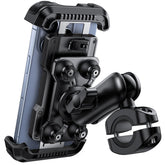Lamicall front view of handlebar mount showing secure attachment and stability