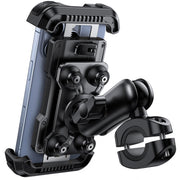 Lamicall front view of handlebar mount showing secure attachment and stability