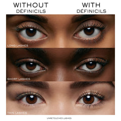 Lancôme Définicils pestañas antes y después mostrando longitud visible