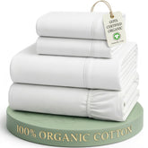 LANE LINEN front packaging showing set contents and sustainable bag benefit