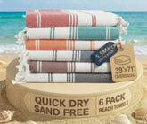 LANE LINEN pack de seis toallas oversize con colores variados y comodidad instantánea