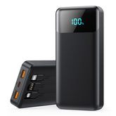 LanLuk power bank front view showing slim black design and portability benefit
