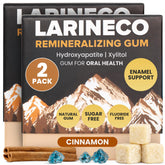 Larine co front packaging showing 36-count mint gum and branding benefit freshness