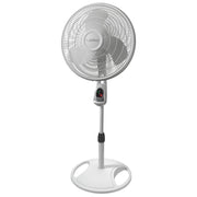 Lasko vista frontal controles electrónicos y velocidad visible, comodidad inmediata