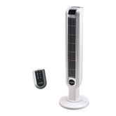 Lasko tower fan front view showing slim profile and steady airflow benefit
