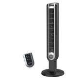 Lasko tower fan front view showing slim profile and airflow benefit