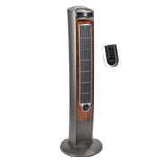 Lasko tower fan front view showing slim profile and steady airflow benefits