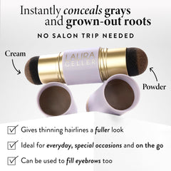 LAURA GELLER cream applicator tip close-up for precise root and brow coverage