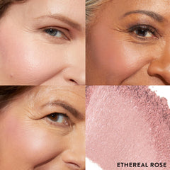 LAURA GELLER close-up marble texture of baked blush showing silky blendability benefit