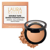 LAURA GELLER compacto frontal mostrando tono Medium y acabado mate