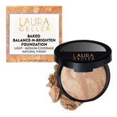 LAURA GELLER front packaging showing baked powder compact and benefit of portable coverage