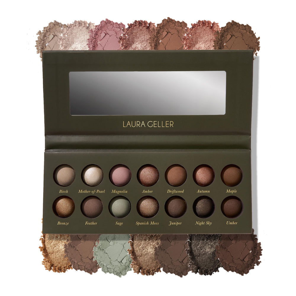 LAURA GELLER paleta frontal mostrando 14 tonos versátiles y uso simple