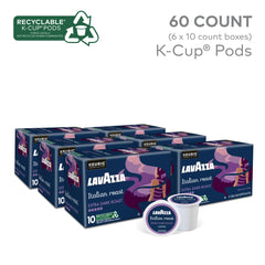 Lavazza cápsula en primer plano con textura de café y frescura garantizada