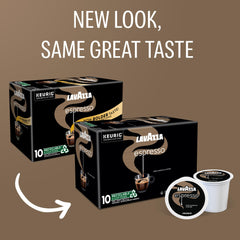 Lavazza cápsula K-Cup en primer plano resaltando diseño y cierre hermético