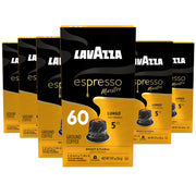 Lavazza embalaje frontal mostrando 60 cápsulas y beneficios aromáticos