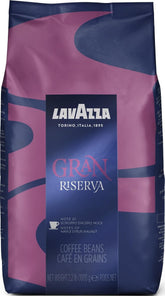 Lavazza Gran Riserva front bag showing Italian roast and 2.2 lb benefit