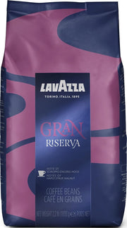 Lavazza Gran Riserva front bag showing Italian roast and 2.2 lb benefit
