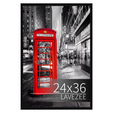 Lavezee marco frontal 24x36 negro mostrando póster con acabado nítido