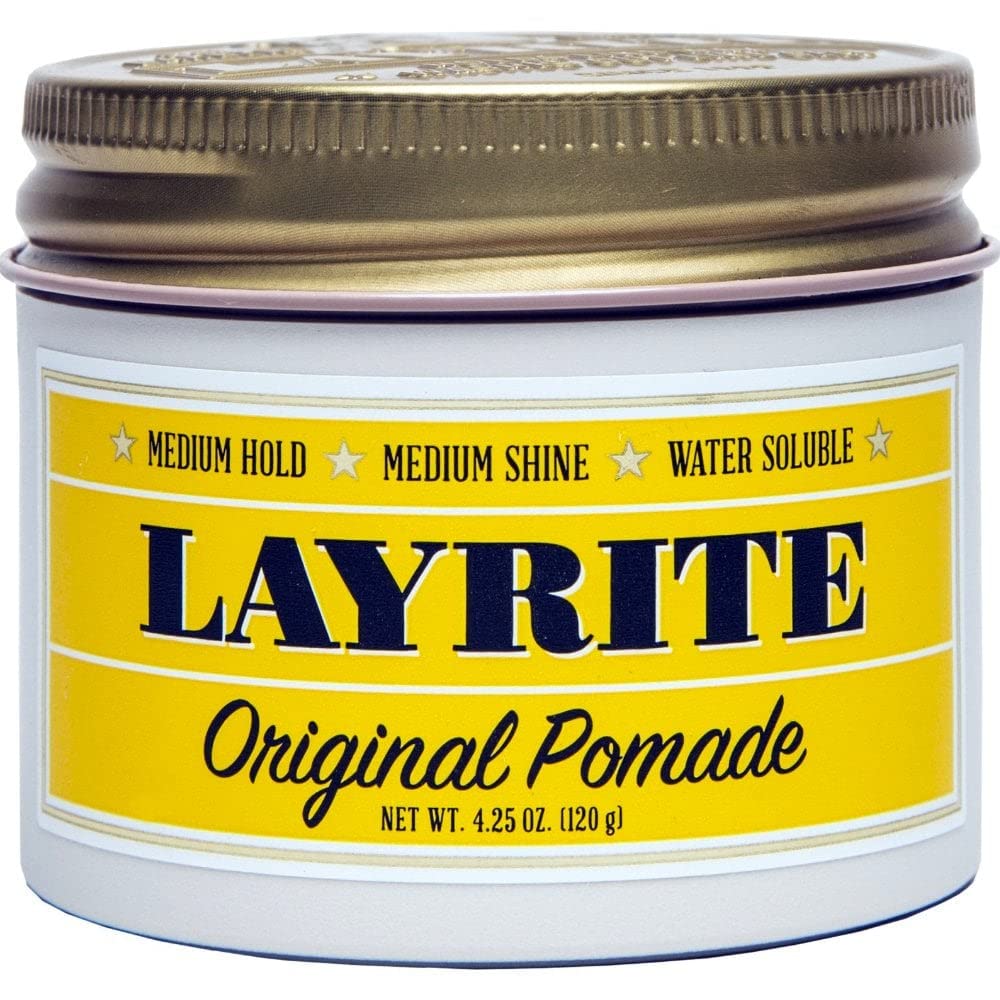 Layrite pomada original envase frontal muestra etiqueta y aroma vainilla beneficio limpieza fácil