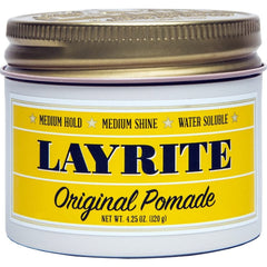 Layrite pomada original envase frontal muestra etiqueta y aroma vainilla beneficio limpieza fácil