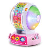 LeapFrog frontal de la pelota Alphabet Zoo rosa mostrando botones iluminados y cara amigable