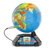 LeapFrog globe front on stand showing world map, encourages global curiosity