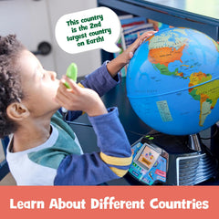 LeapFrog globe video playing a wildlife clip, brings places to life