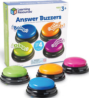 Learning Resources zumbadores panel frontal mostrando los cuatro colores para identificación rápida