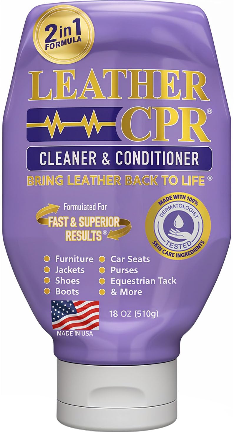 Leather CPR frasco 18 oz frontal mostrando etiqueta clara y uso