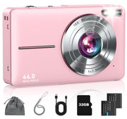 Lecran front view showing pink camera and clear lens for reliable shooting