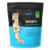 LEGION front packaging showing French Vanilla flavor and clean label benefit