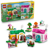 LEGO Animal Crossing vista frontal de las dos casas mostrando opciones de juego