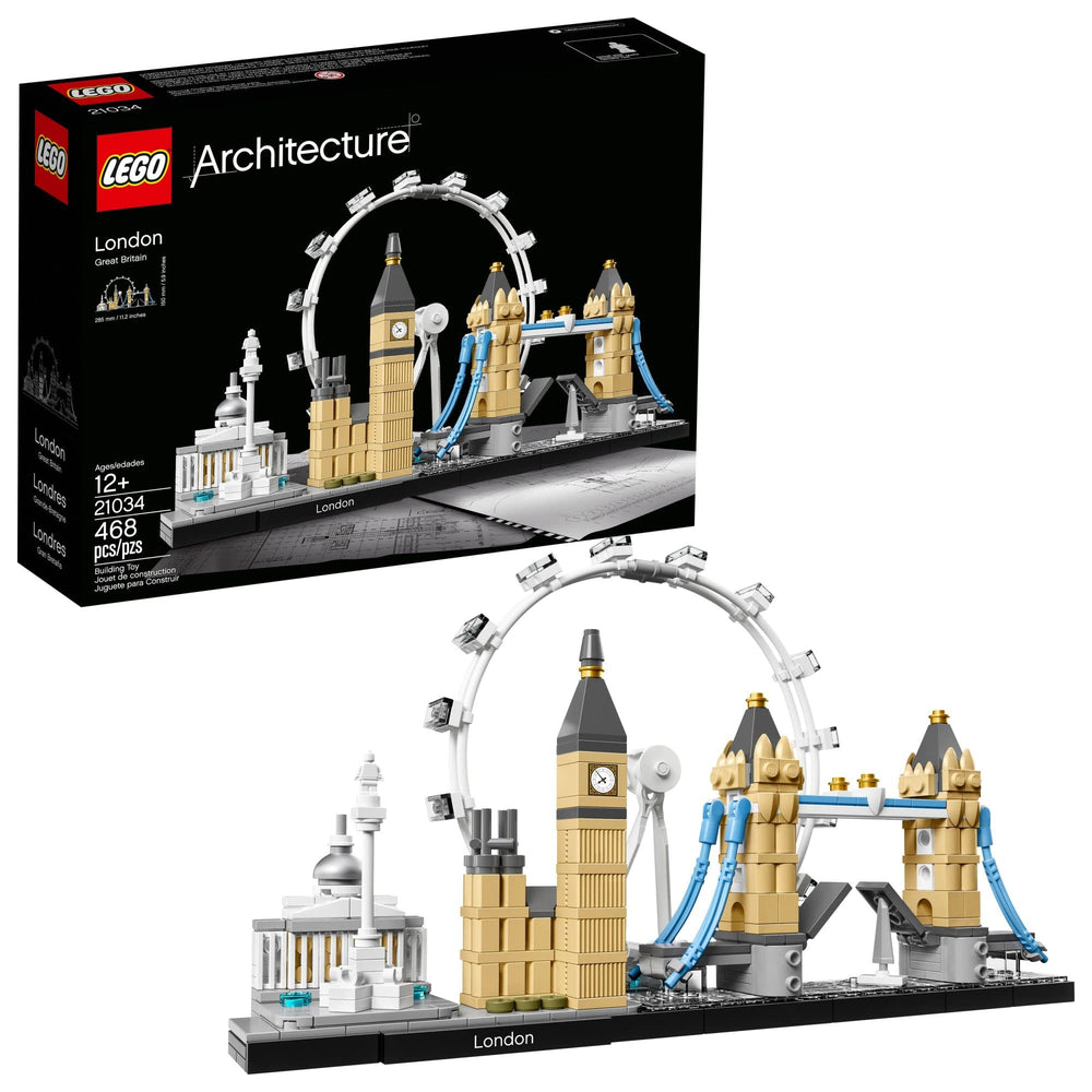 LEGO Architecture vista frontal del skyline para exhibir en hogar