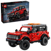 LEGO Ford Bronco vista frontal mostrando diseño rojo y negro y atractivo visual