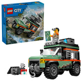 LEGO camión todoterreno vista frontal mostrando diseño robusto y juego activo