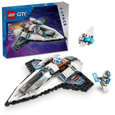 LEGO nave interestelar frontal mostrando diseño aerodinámico y juego inmediato