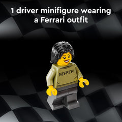 LEGO Ferrari F40 interior con volante y asientos rojos para juego realista