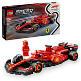 LEGO Ferrari SF-24 vista frontal del paquete y beneficios de exposición