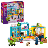 LEGO Friends tienda frontal con fachada visible y cierre fácil para jugar