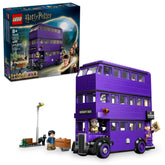 LEGO Knight Bus vista frontal mostrando detalles y atractivo de exhibición