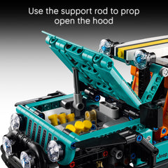LEGO Jeep Wrangler close-up of suspension parts showing realistic movement and durability