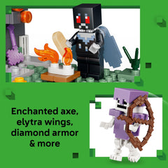LEGO Minecraft Mothman minifigura con elytra lista para aventuras y combate