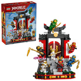 LEGO NINJAGO monasterio frontal mostrando disposición de exhibición y atractivo decorativo