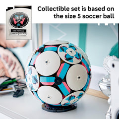 LEGO pelota de fútbol interior con micro estadio y mecanismo de celebración visible