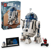 LEGO R2‑D2 front view showing accurate dome and body, LEGO brand collectible display