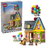 LEGO casa Up frontal mostrando fachada y globos, inspira exhibición y juego