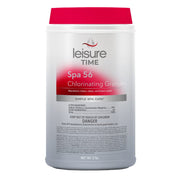 LEISURE TIME front packaging showing 5 lb tub and clear product benefit